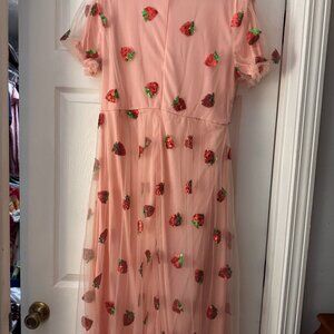 Strawberries Dress Midi